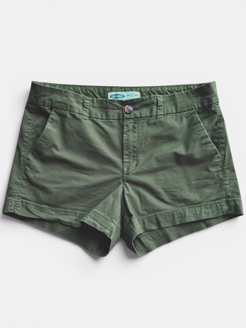 Old Navy Olive Green Everyday Shorts Size 8 Stretch Chino 3” Inseam